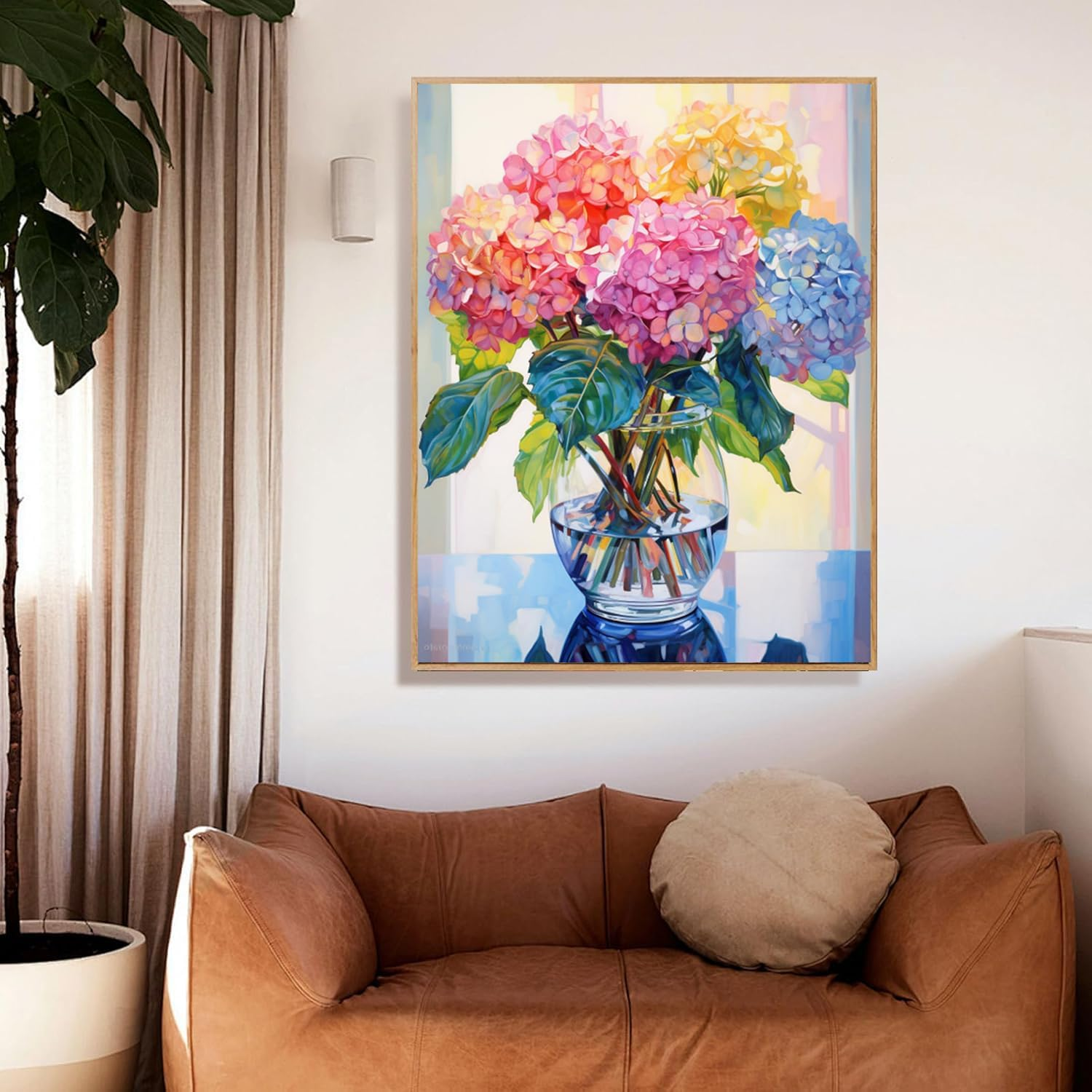 Paint by Bumbers for Adults, Beautiful Flower DIY Paint by Numbers Acrylic Paint Canvas Colorful Flowers Painting Kits Art 16X20 Inch image number 6