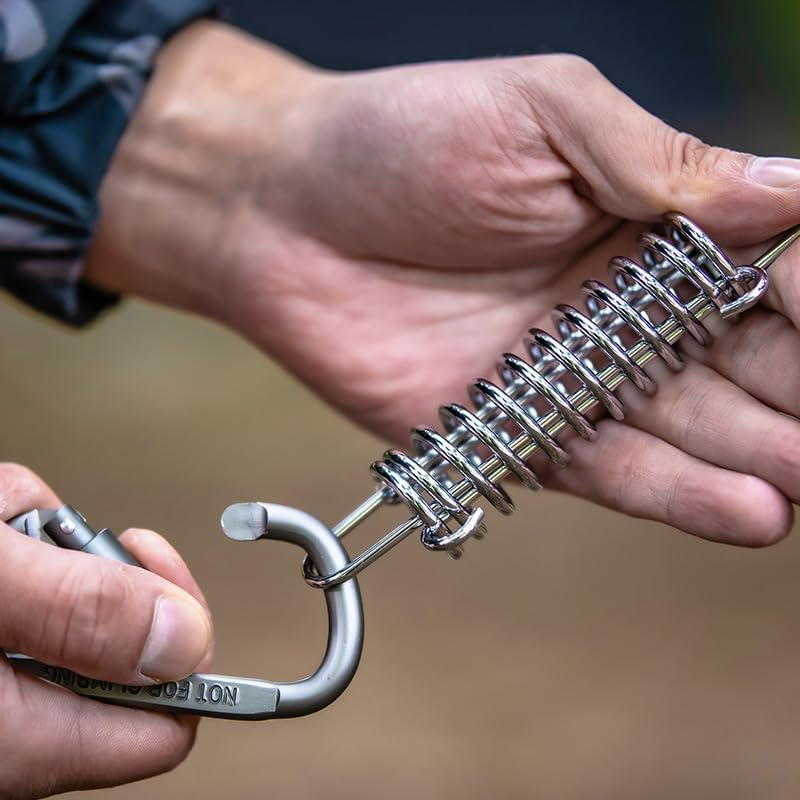 10PCS Tent Spring Buckle, Windproof Stainless Steel Tarp Springs, Rope Spring for Awning Tent Canopy, Outdoor Camping, Dog Chain Tension Springs, Sun Sail Shades for Beach image number 4