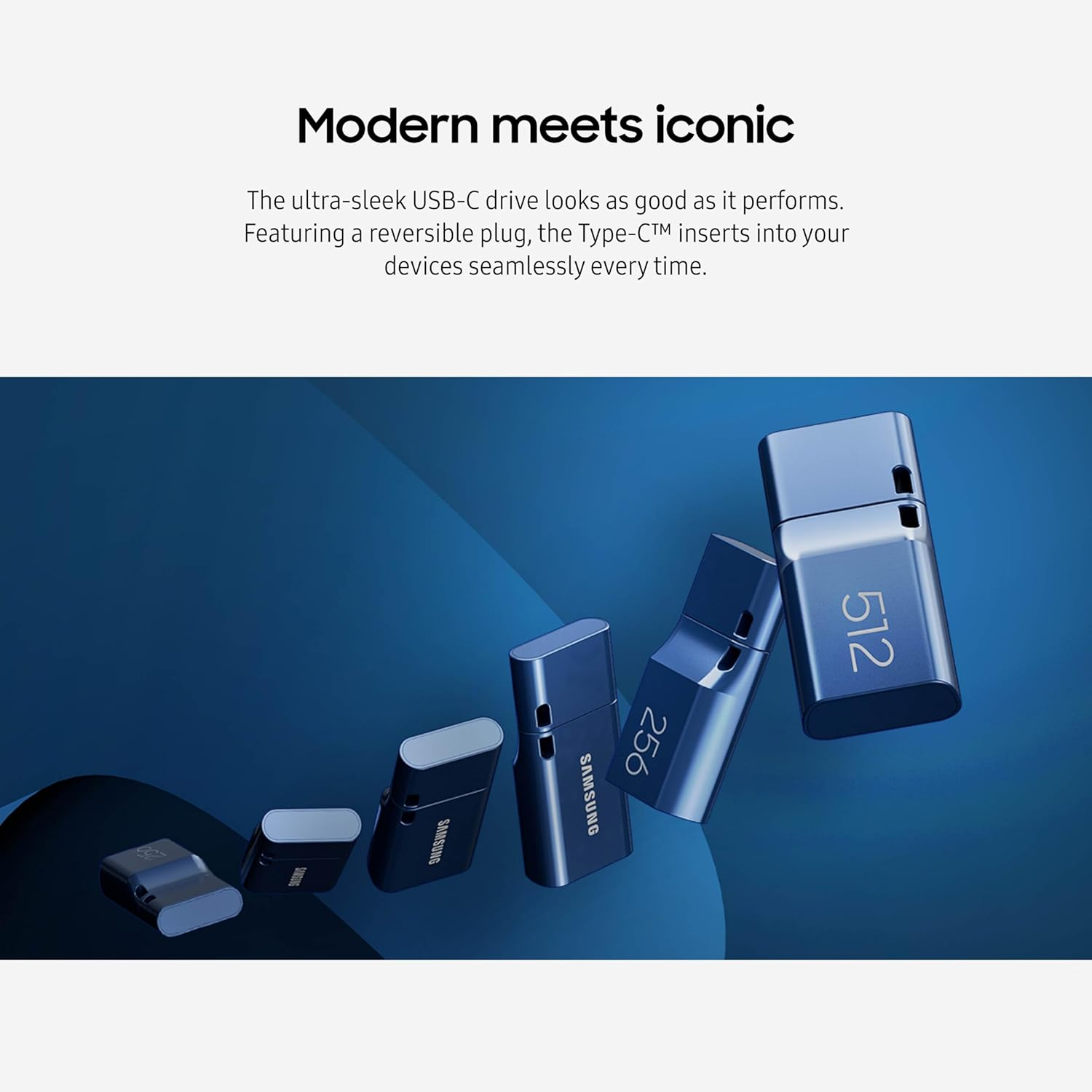 SAMSUNG Type-C 512GB USB 3.2 Flash Drive, 400Mb/S, External Memory and Storage for Computers, Mobile Devices, MUF-512DA4/AM, Gray, 2024 image number 6