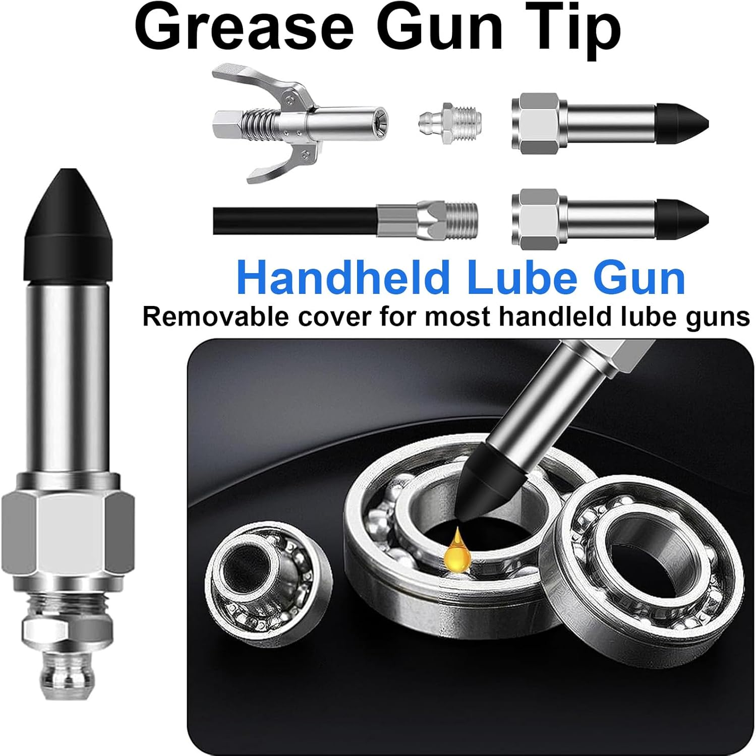 7Pcs Grease Gun Needle Tip, Bearing Grease Injector Needle Nozzle, Stainless Steel Needle Grease Dispenser Needle Nozzle for Small and Narrow Tight Spaces image number 6
