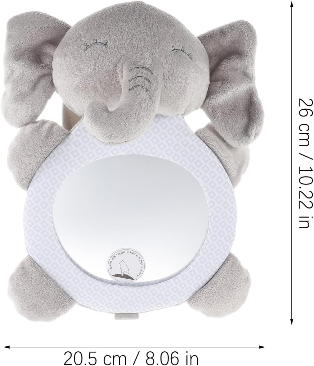 Car Seat Mirror for Rear Facing Safety with Wide View Angle Easy Installation Strap Cute Animal Design Calms Boy Girl during Travel Shatterproof Backseat Observation Accessory image number 3