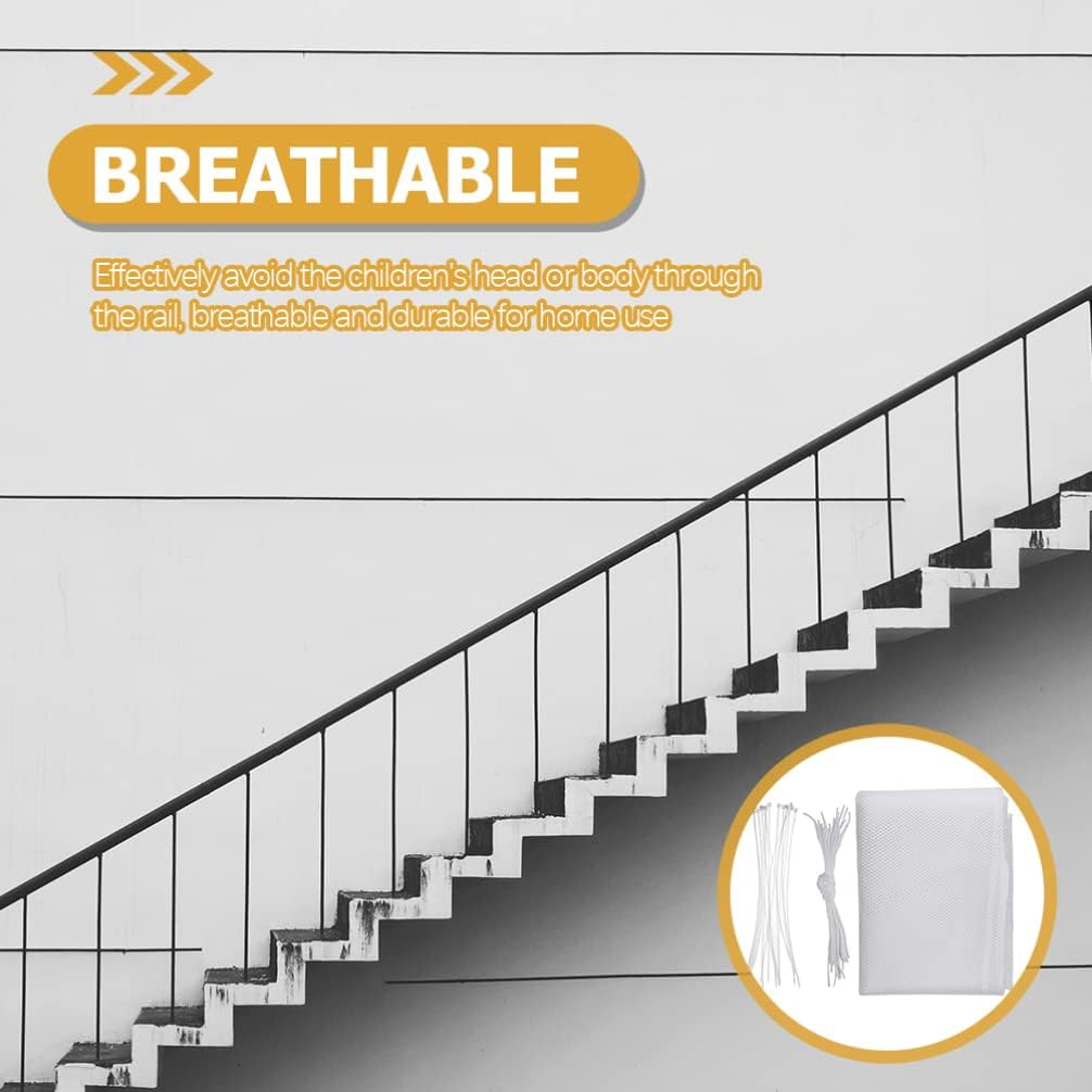 Kisangel 1Set Banister Guard Net Mesh for Stairs Balcony Pet -Resistant Design Easy Installation for Pets image number 4