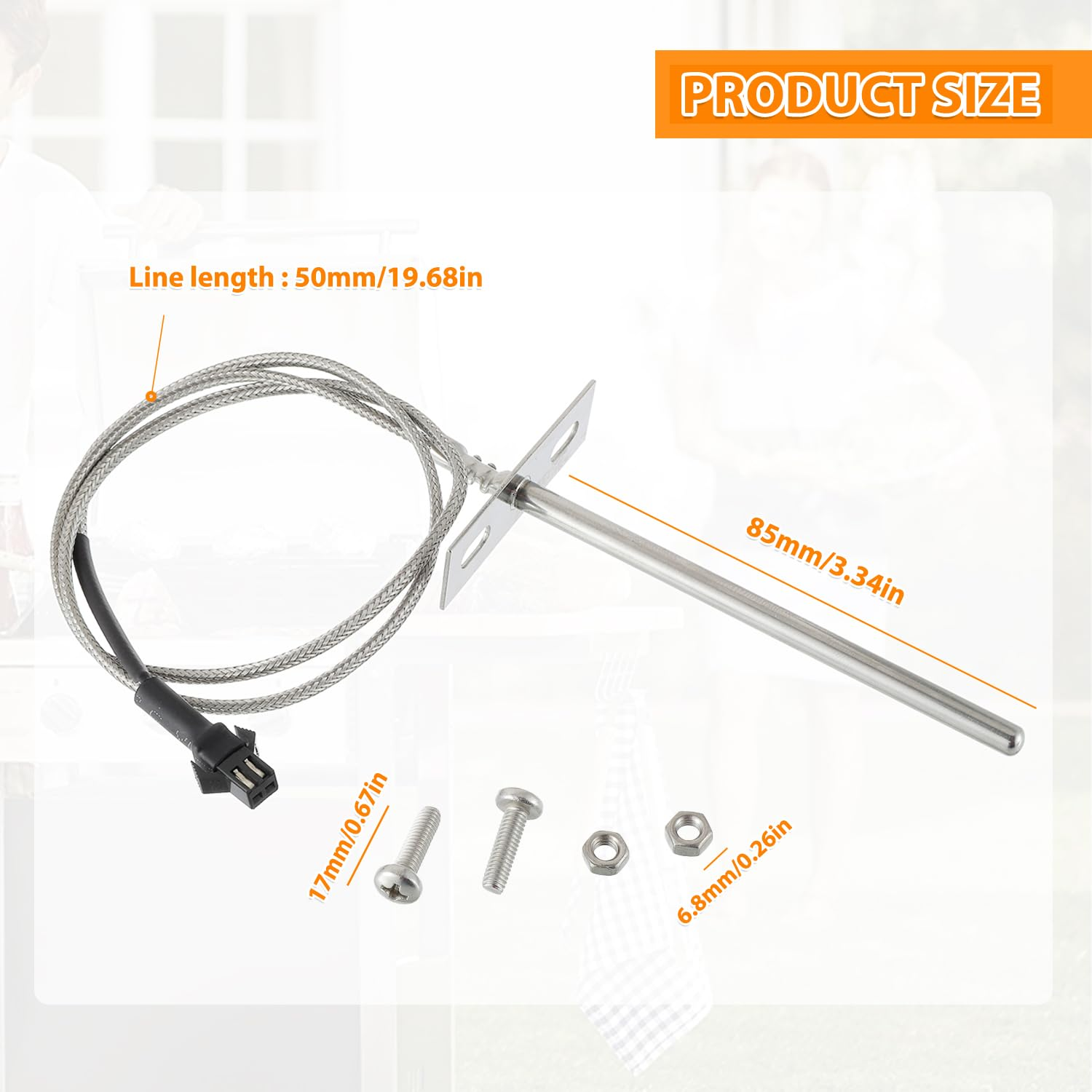 HUAREW RTD Temperature Probe Sensor, Internal Grill Ambient Temperature Sensor Suitable for Pit Boss Pellet Grill PB1000XL-025-R00 V2 (70123-AMP) image number 1