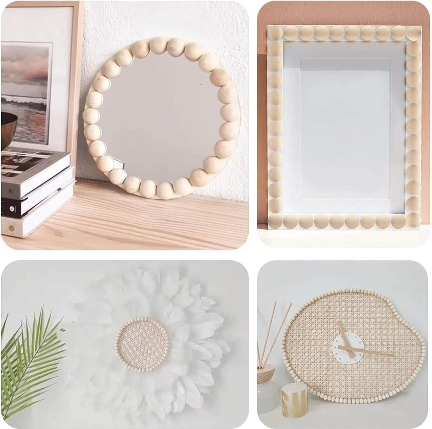 Enkrio 100PCS Half Wood Balls 1Inch Split Wood Balls Unfinished Natural Half Beads for DIY Crafts Gnome Noses Home Decor (25Mm) image number 6