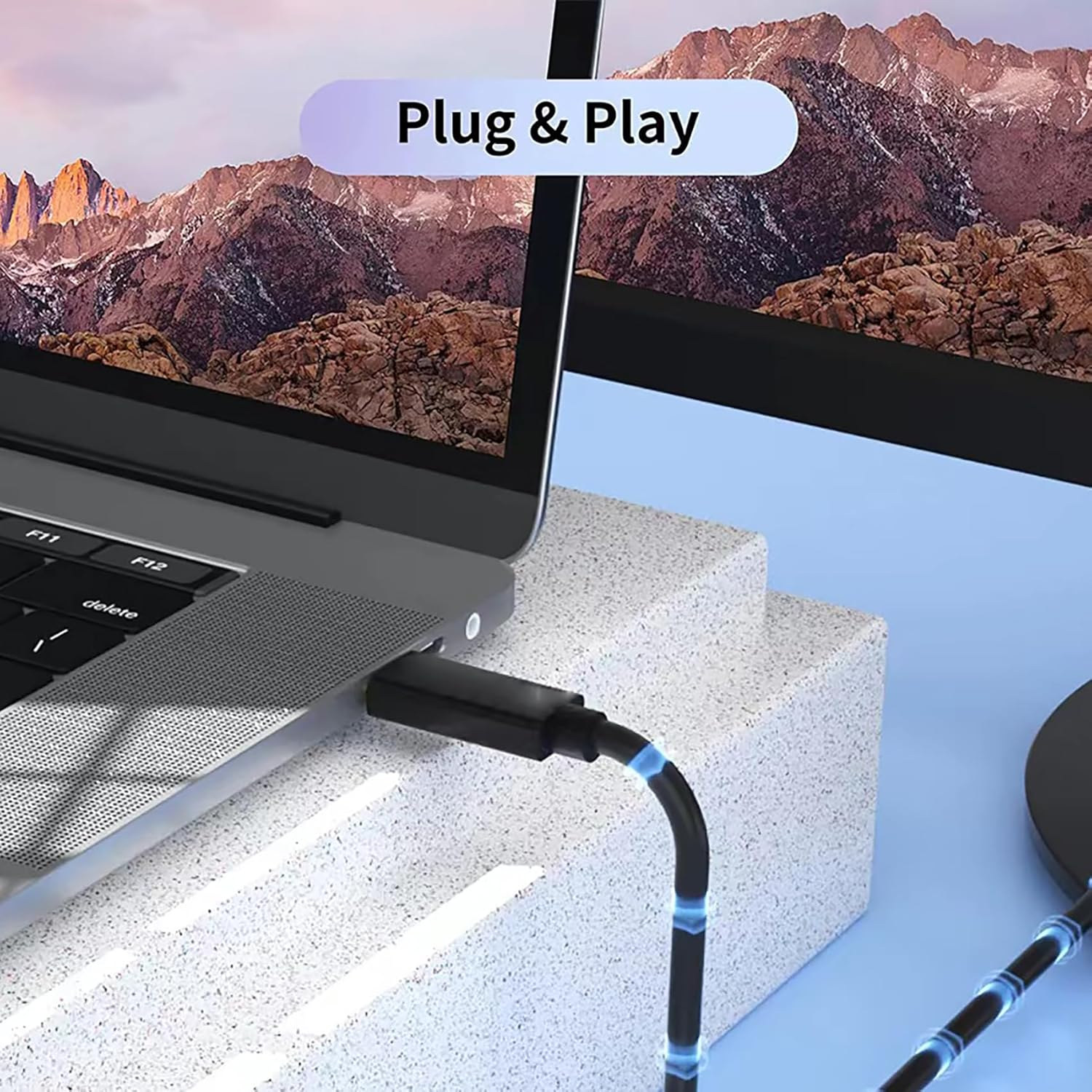 Tunghey USB C to VGA Cable, USB Type-C to VGA Adapter Cable, 1080P USB C Male to VGA Male Adapter Converter Cable with Gold Plated Port for Monitor Desktop, Projector, Monitor Television (1.8M) image number 2