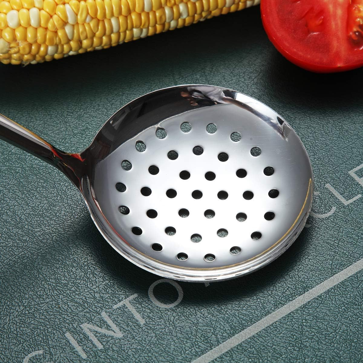 Stainless Steel Skimmer, Berglander Metal Strainer, Kitchen Skimmer for Non-Stick Cookware, Non-Stick and Heat Resistant, Dishwasher Safe, Easy to Clean image number 3