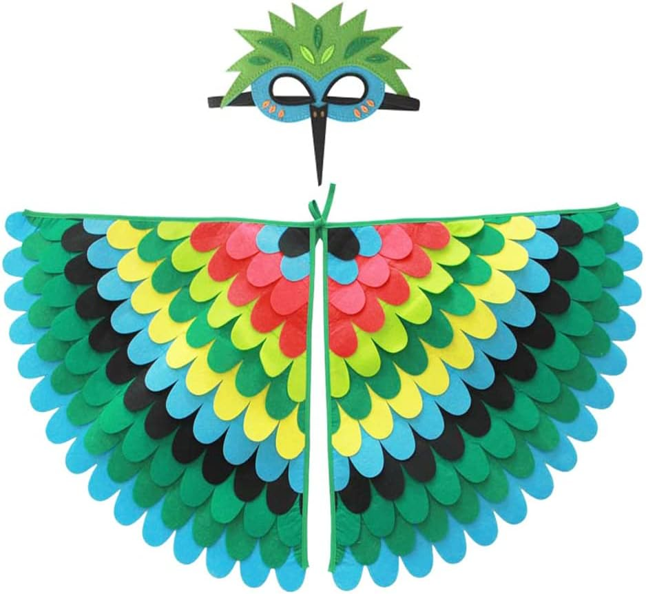 Bird Wings Animal Costume for Kids with Mask, Kids Butterfly Wings, Cape and Mask Cosplay Costume Dress up Gifts for Girls Boys Cosplay Party Favors