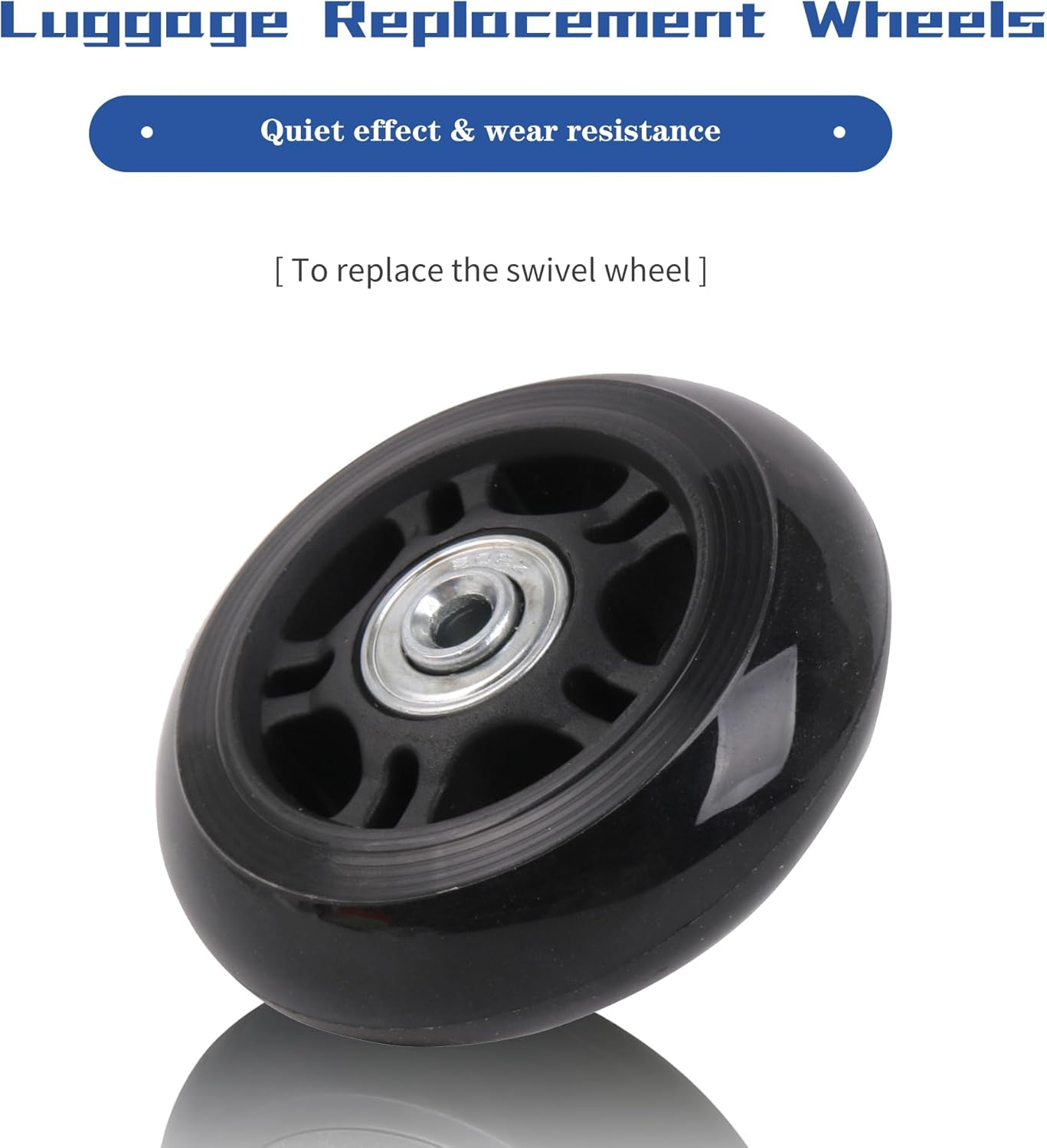 RDEXP 3X High Elastic PU Luggage Suitcase Replacement Wheels 75X26Mm Single Load 50Kg image number 2