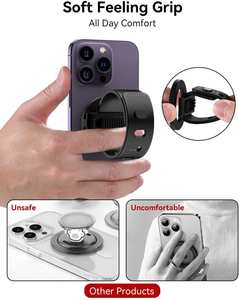 Honeteek Magnetic Phone Holder for Stroller, Strong Magnetic Bar Phone Mount for Bike, Gym Treadmill with Adjustable Strap, 17 N52 Magnets & Magsafe Phone Holder Fit for Iphone 12-17 Series image number 2