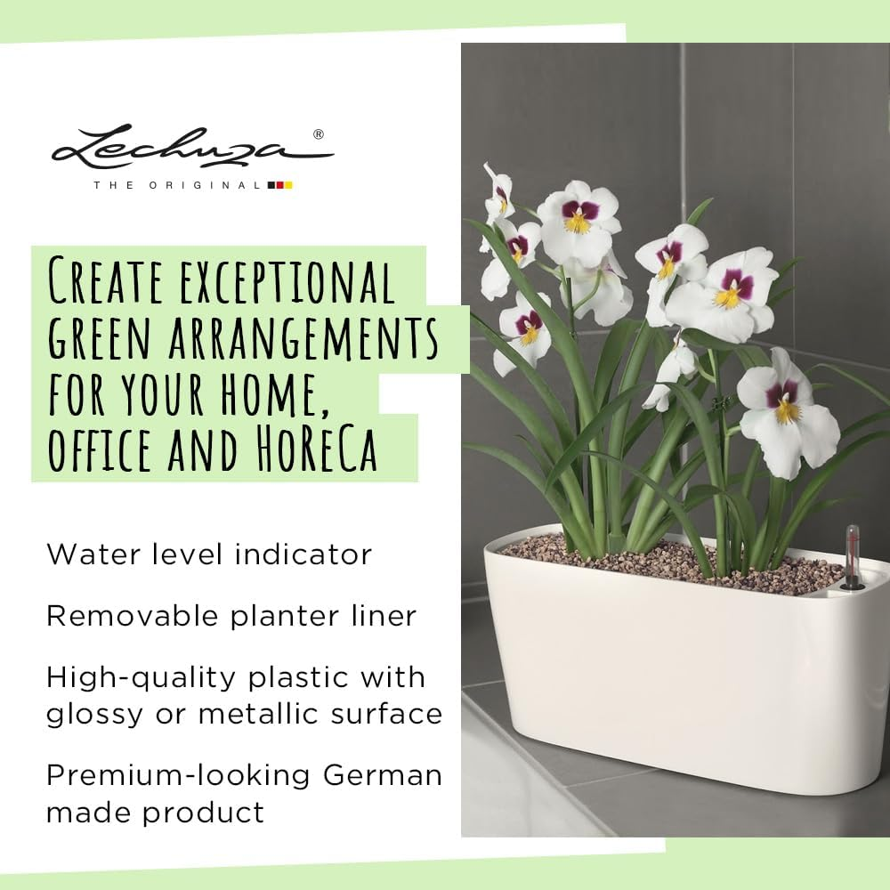 Lechuza Delta 10 Self Watering Plant Pot, White High Gloss, 30 Cm image number 6