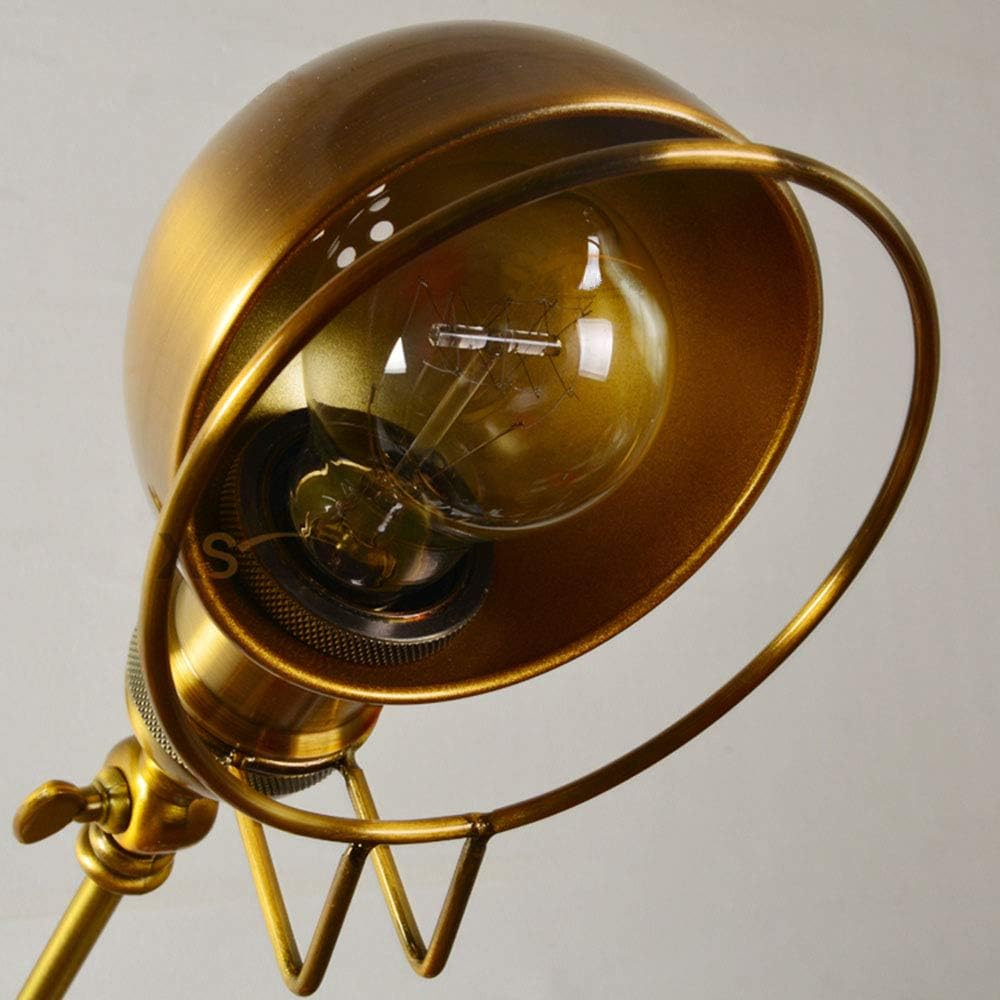 Vintage Wall Light Industrial Lighting,Indoor Retro Lights Wire Metal Cage,Home Decoration Lights Fixture(E27*One Bulb Included),Gold XXZ image number 2