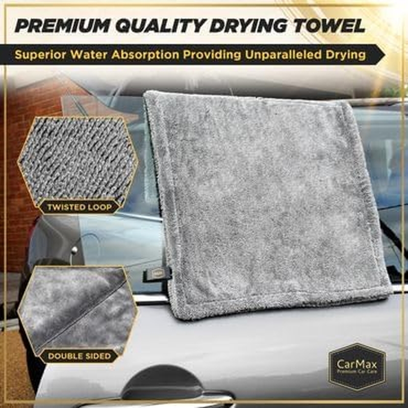 Carmax&reg; - Original Twisted Loop Car Drying Towel - Double-Sided XL Plus- 80Cm X 50Cm 1400Gsm Microfibre Towel for Fast Streak-Free Drying and Detailing. image number 2