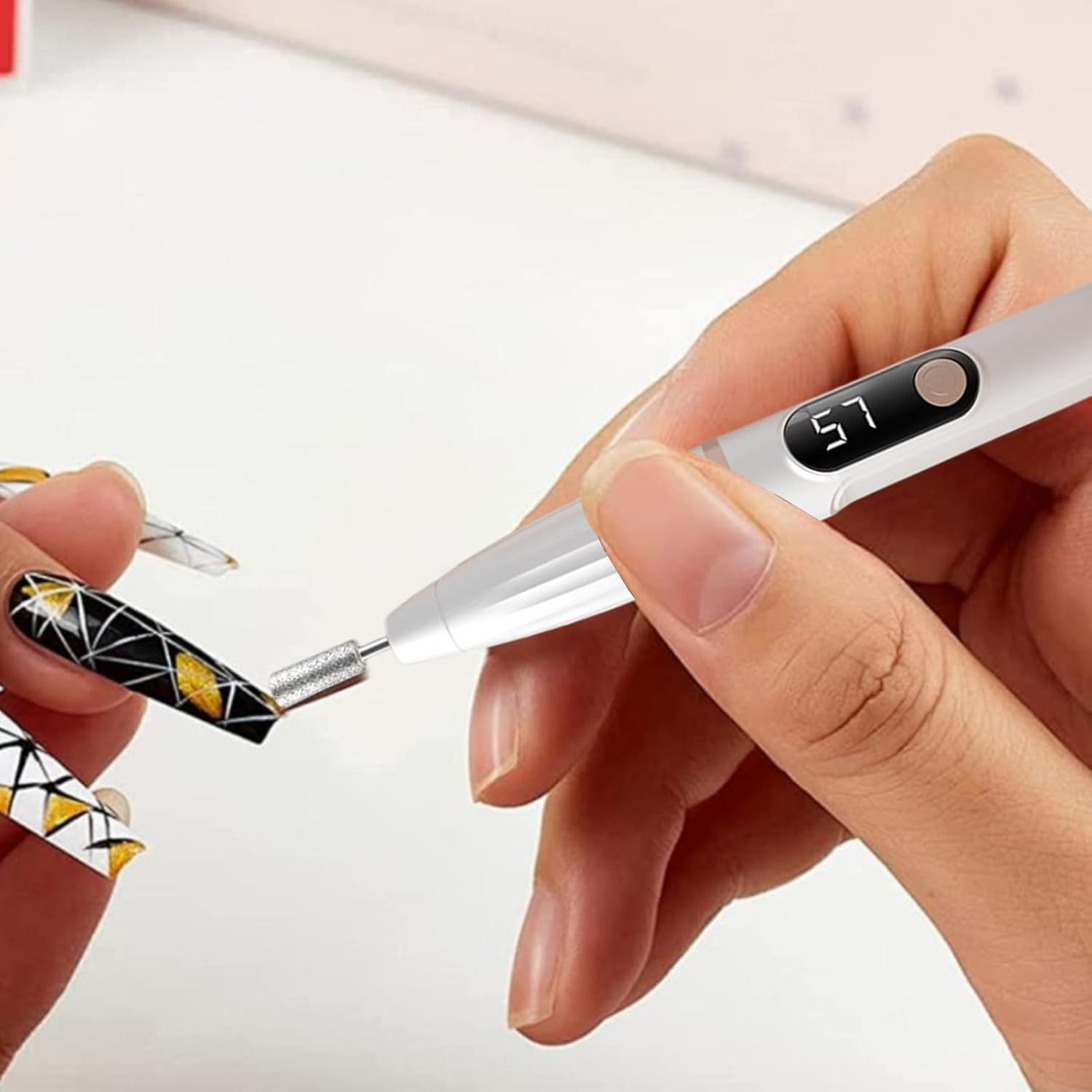 Electric Filer for Nail | Manicure Drill Nail Electric File,Rechargeable Grinder with Replacement Parts, Digital Display Manicure Tools for Polishing Removing image number 6