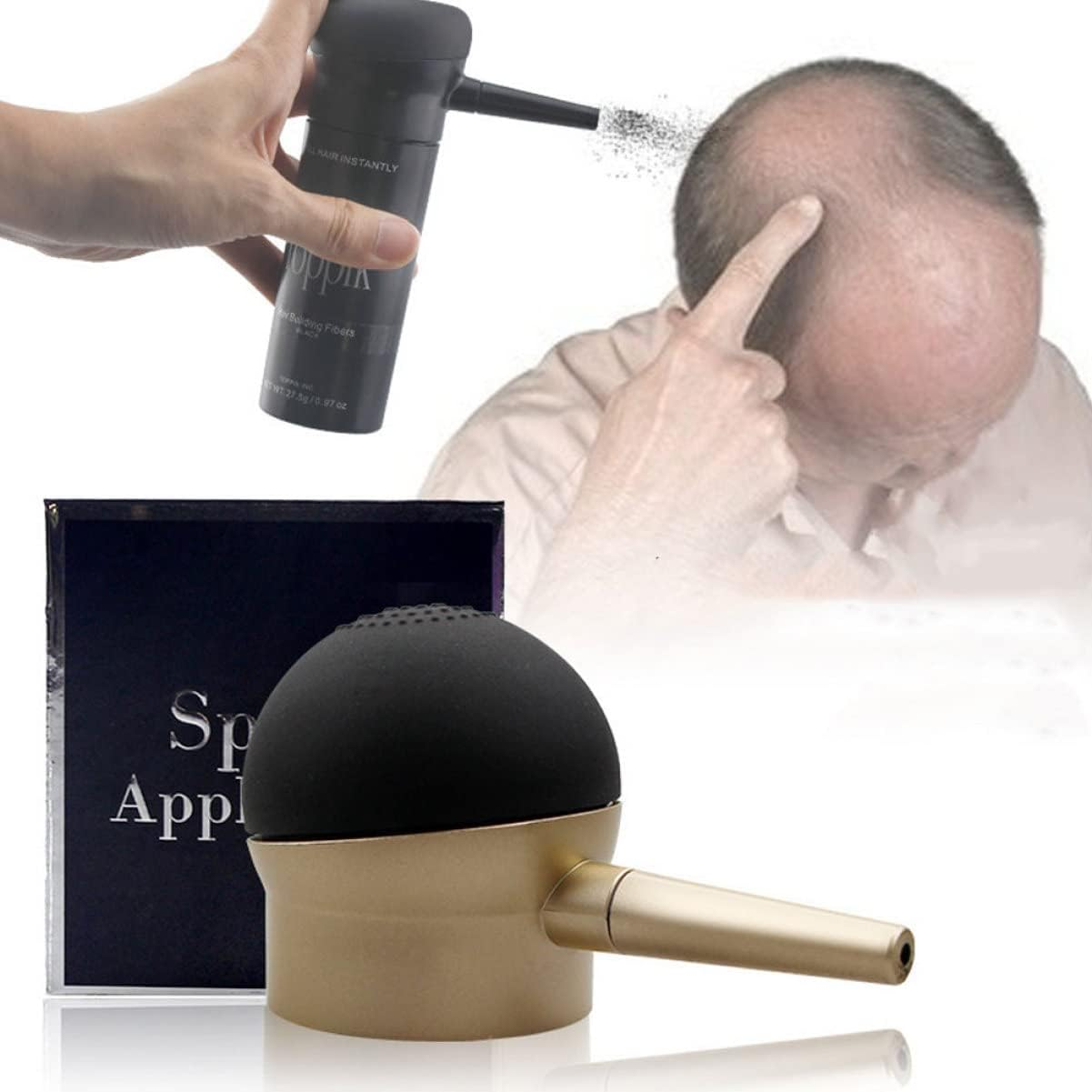 Vaguelly Hair Thickening Nozzle Salon Supplies for Hair Building Fibers Fiber Sprayer Applicator image number 6