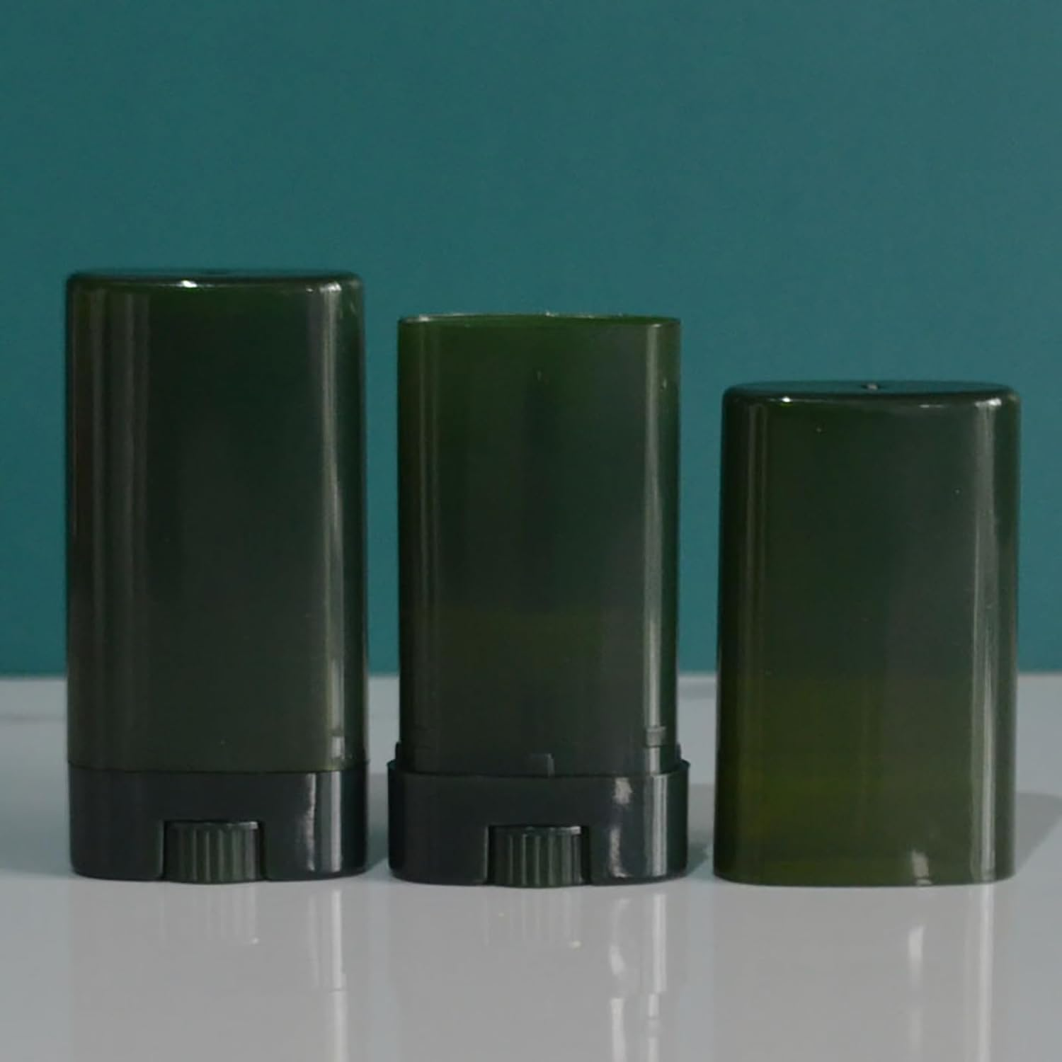 3PCS 15 Gram Deodorant Containers Oval Lip Balm Tubes Lipstick Twist up Refillable Deodorant Tube Stick Lotion Bar Translucent Tawny image number 2