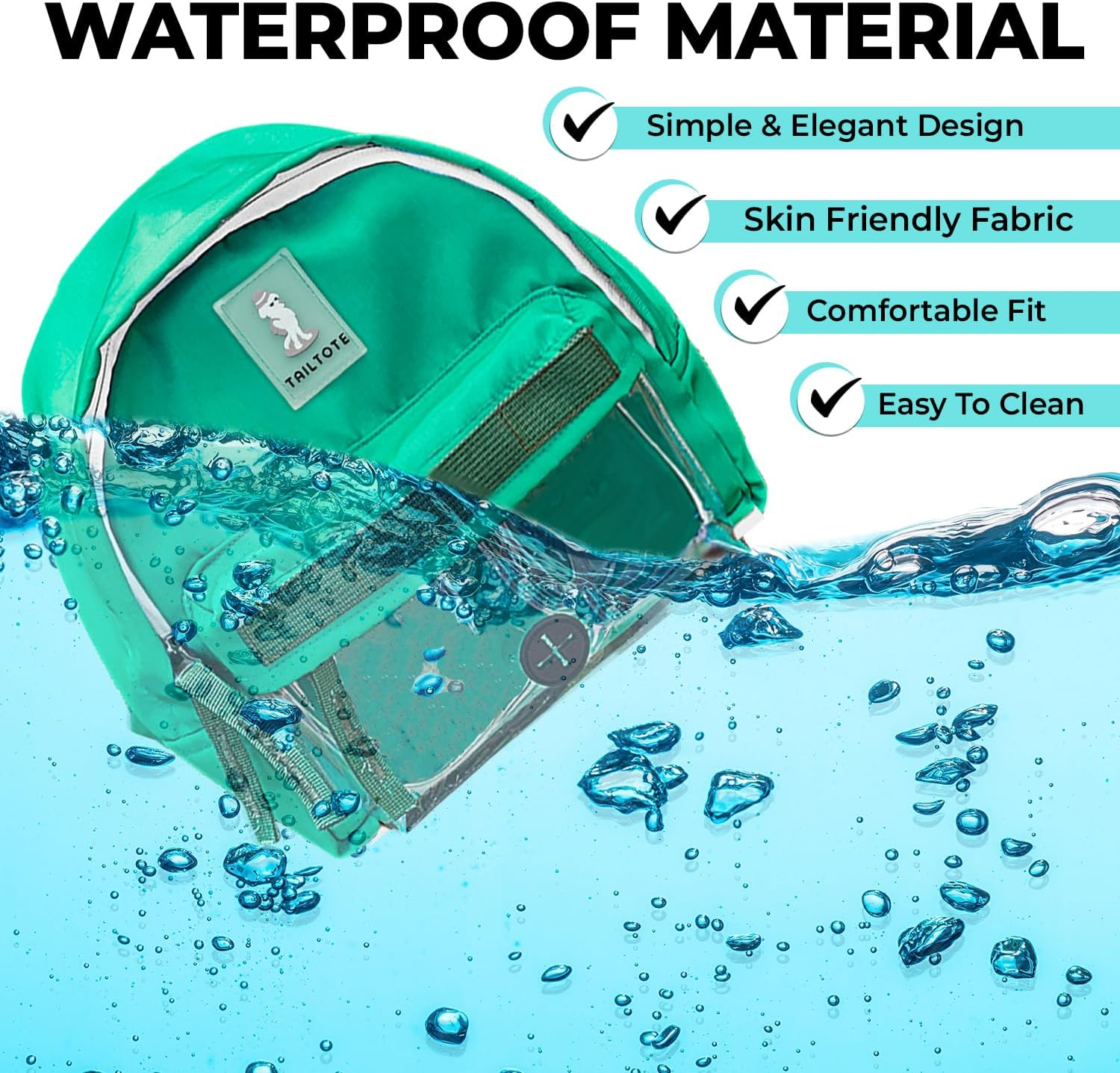 Dog Hiking Backpack with Harness and a Large Pouch for Treats,Toys, and Poopbags Holder. Made from Waterproof Material, Ideal for Puppy Daycare or Everyday Walks(M) image number 6