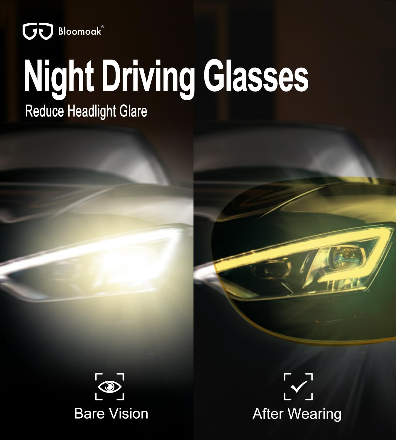 Bloomoak Blue Light Blocking Glasses-Gaming Glasses-Anti Glare - anti Fatigue-Tr90 Material-Suitable for Screens, Games, Tvs, Mobile Phones&hellip; (Yellow - 65% - anti 70% Glare, Normal) image number 4