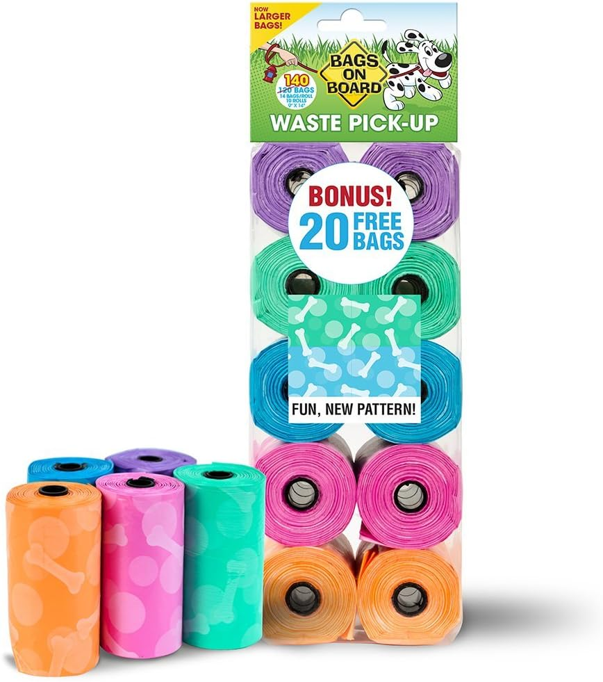 Bags on Board Dog Poop Pickup Bags, Multiple Colors, 140 Bags image number 5