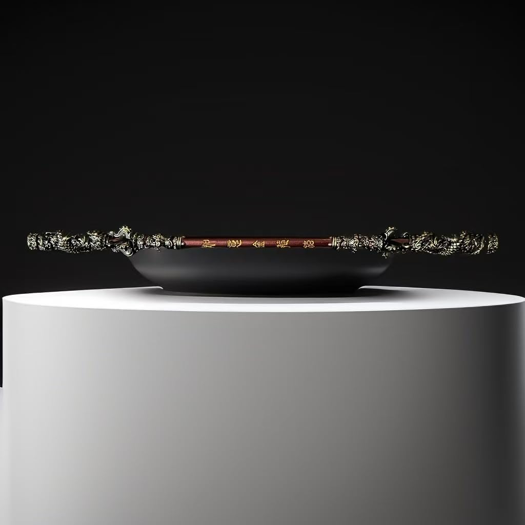 Piegricdiat Black Myth Monkey King 11.81In Golden Hoop, Game Collection, Monkey King Weapon Decoration, Desk Ornaments, Role-Playing Props, Backpack Pendant Zinc Alloy Crafts