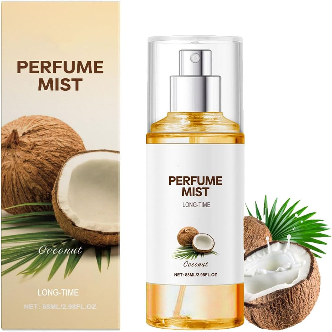Coconut Women'S Perfume Spray, Coconut Body Spray, Long-Time Fragrance, Natural Concentrate Scented, Essential Oils for Hair and Body, Refreshing and Relaxing Scent, for Women Everyday Use (1Pcs)