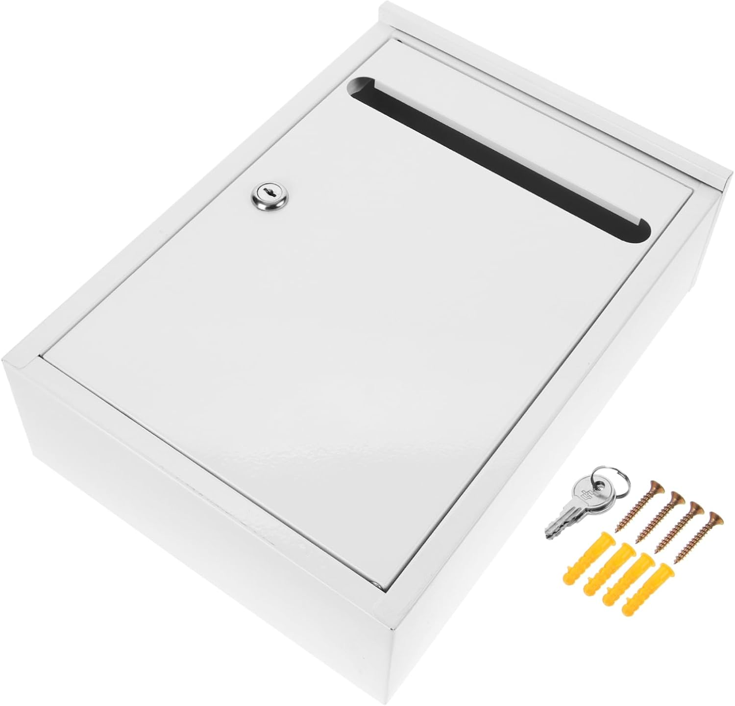 Housoutil Hanging Wall Ballot Box Lock Suggestion Box for Offices Schools and Hotels Wall-Mount Design for Letters and Mail Container