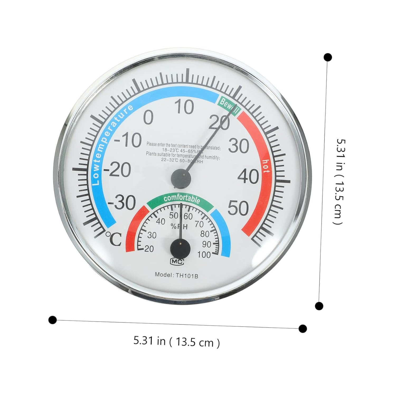 Bestonzon Indoor Outdoor Thermometer Hygrometer with Clear Scale Abs Material Compact Wall-Hanging Temperature Humidity Gauge for Patio Garden Home Use image number 6