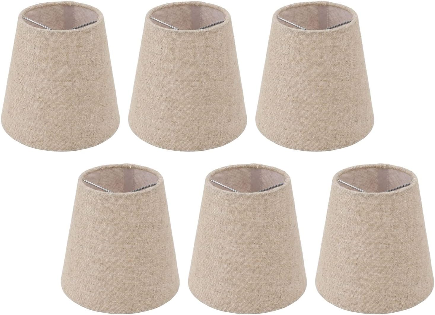 6PCS Fabric Lampshade, Clip on Light Shades Small Candle Lamp Shades Table Lamp Decor Bedside Light Lampshades, Mini Lamp Shade for Ceiling, Table Lamp and Wall Lamp image number 4