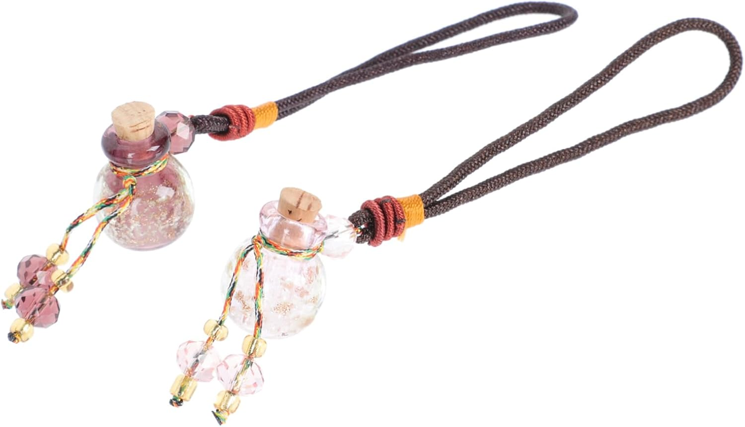 2Pcs Luminous Ball Perfume Bottle Necklaces Essence Oil Bottles for Car Pendants Handmade Glass Aromatherapy Accessories