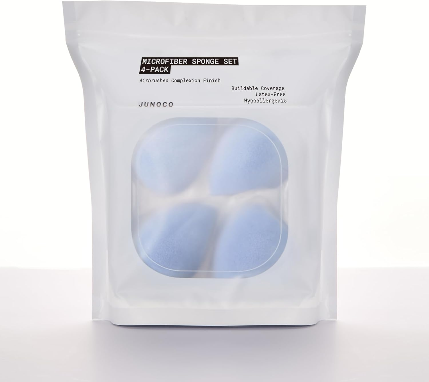 JUNO & Co. Microfiber Makeup Sponge Set 4-Pack, Dual Layer Technology and Airbrushed Complexion Finish, Makeup Blender for Foundation, Powder and Cream image number 4