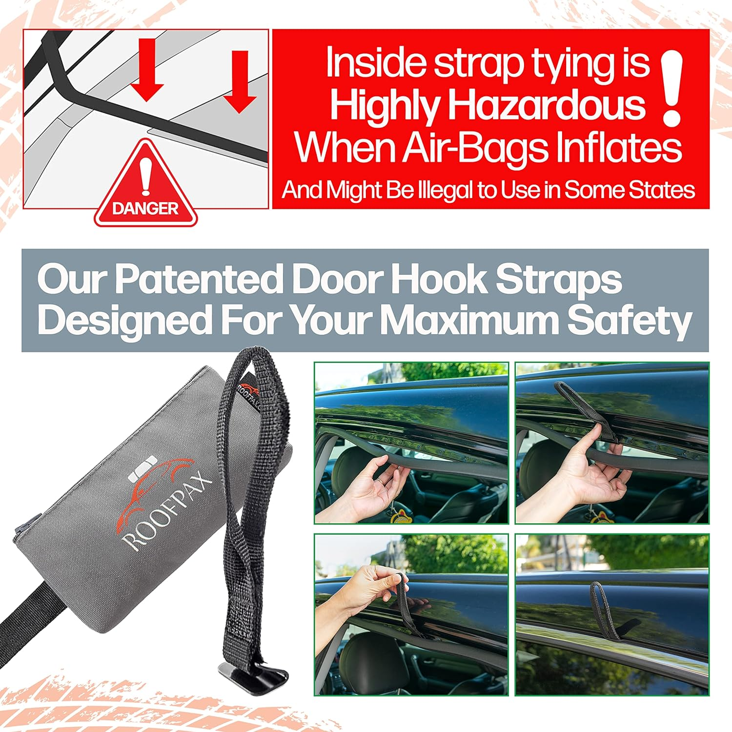 Roofpax Expandable 15/19 Cft. Car Rooftop Cargo Carrier Bag Waterproof Storage Including Double Zippers Integrated Mat 10 Heavy-Duty Tie-Down Straps Fit Cars With/Without Roof Top Rack or Side Rails image number 6