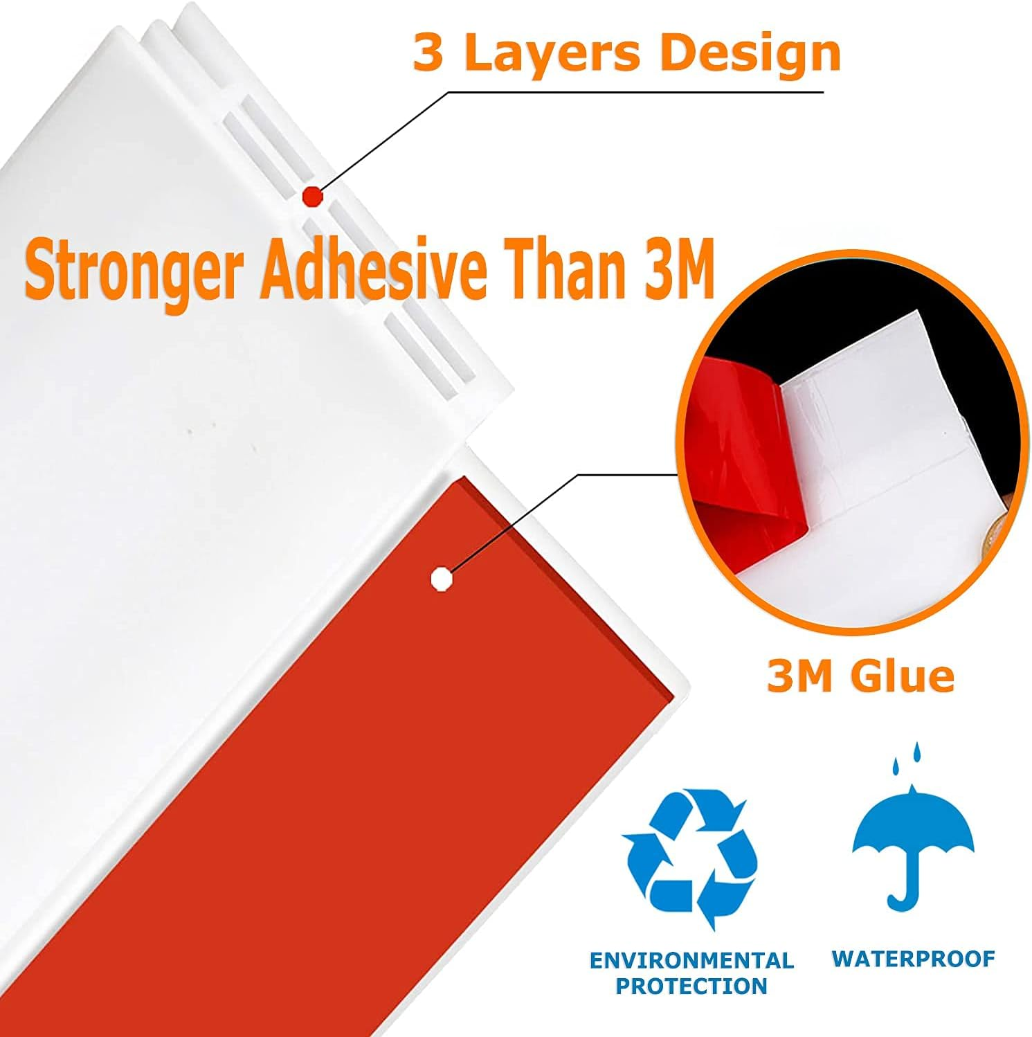 2 Pack Door Draft Stopper under Door - Heavy Duty Weatherproof Seal Strip, Soundproof & Anti-Dust Blocker, Mouse Insect Barrier for Home Doors - White - White image number 4