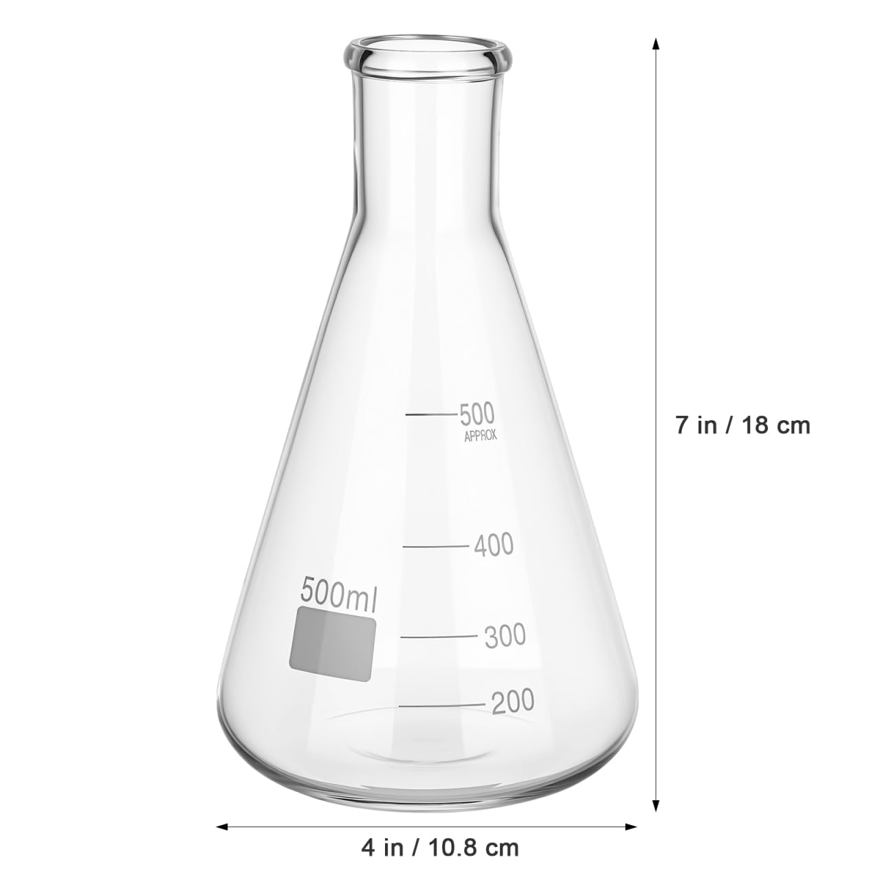 Mobestech Erlenmeyer Flask 500Ml Large Capacity Flat Bottom Glass Laboratory Beaker for Chemistry Distillation and Boiling Applications image number 1