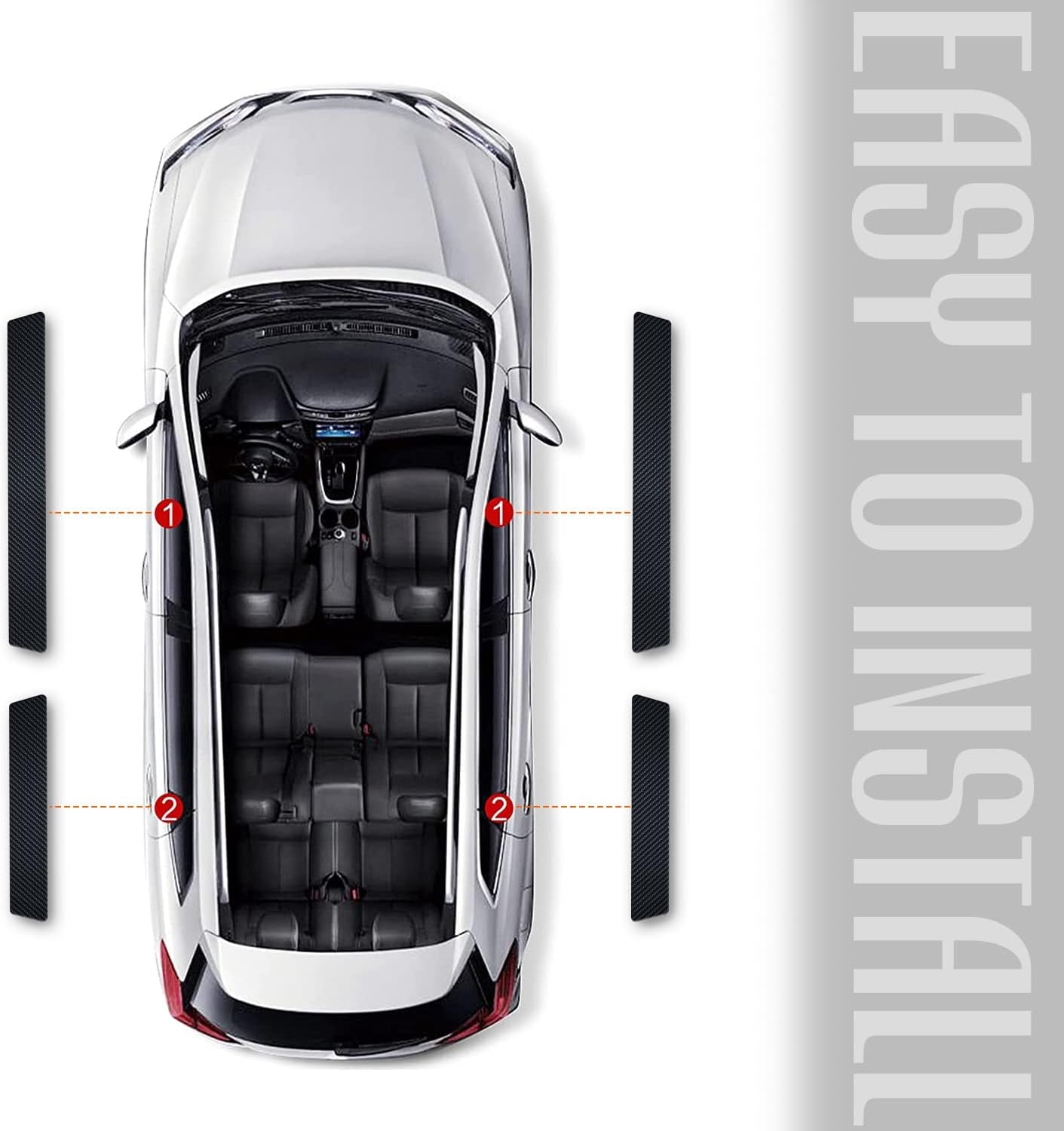 Annloysky 4Pcs Door Sill Plate Protectors for Kia K3 Forte Cerato 2021-2024 GT, Carbon Fiber Leather Stickers, Car Accessories for KIA Forte GT Owners - Door Sill-Civic image number 6