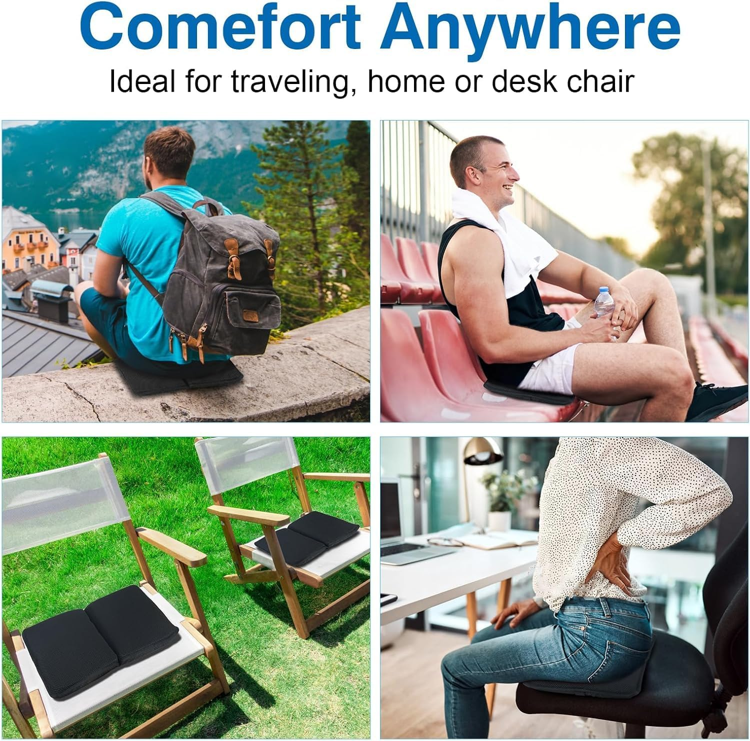 Portable Gel Folding Cushion, Travel Seat, Decompression PET Sitter, Soft and Cool Cushion for Home Office Car (S/L) (L) image number 6