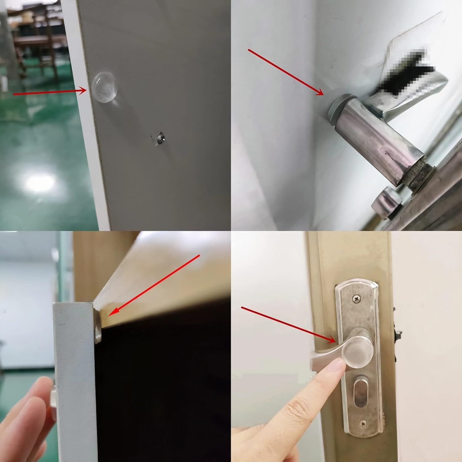 Door Handle Stopper, Rubber Door Stop, 6 Pcs Door Handle Protectors, Wall Protector Self Adhesive for Wall, Fridge, Cabinets, Headboard, Garage image number 4