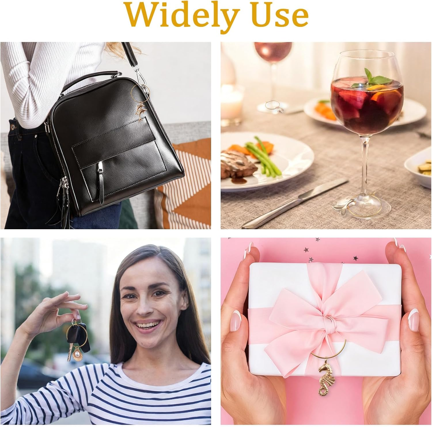 HICOHAND Wine Glass Charms, 32PCS Marine-Animal Wine Glass Identification Markers DIY Reusable Drink Identifier for Birthday Wedding Anniversary Thanksgiving Party image number 6