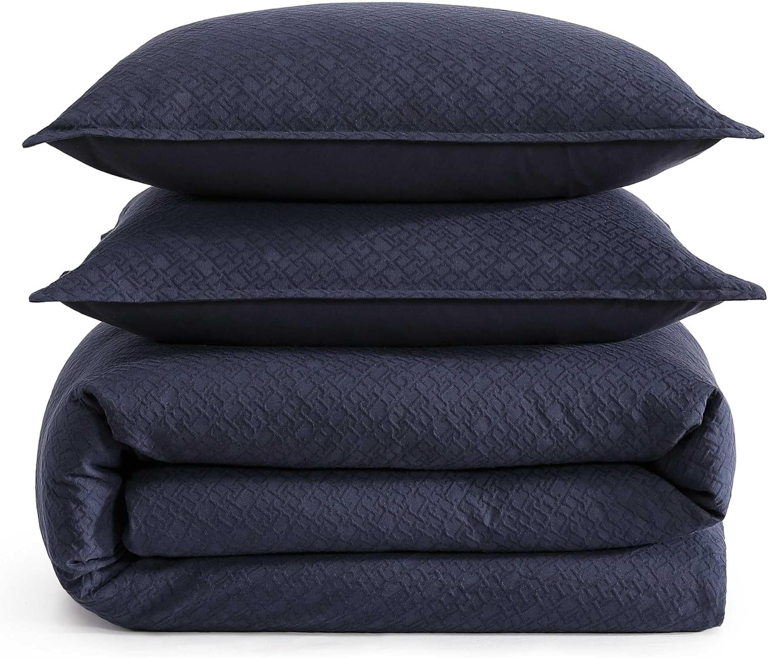 Tommy Hilfiger - Duvet Set, Luxuriously Soft Cotton Bedding with Matching Shams, Textured Design (Monogram Matelass&eacute; Navy, Full/Queen) image number 6