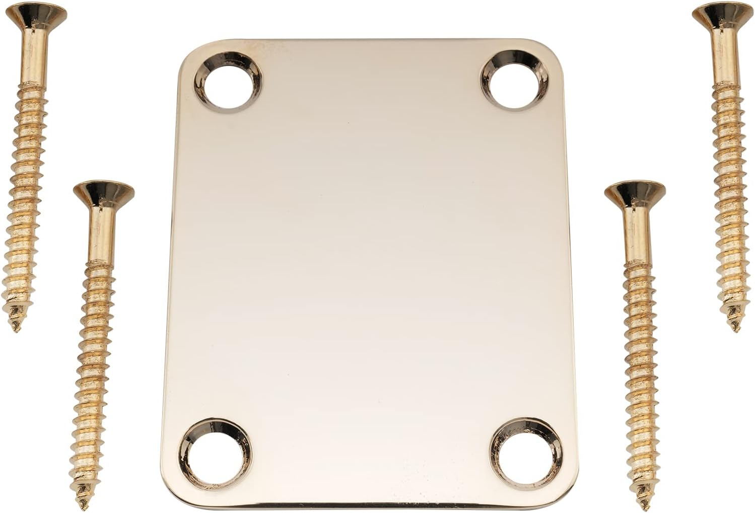 Musiclily Pro 4-Bolt Steel Neck Plate for Stratocaster Telecaster Electric Guitar or Bass, Nickel