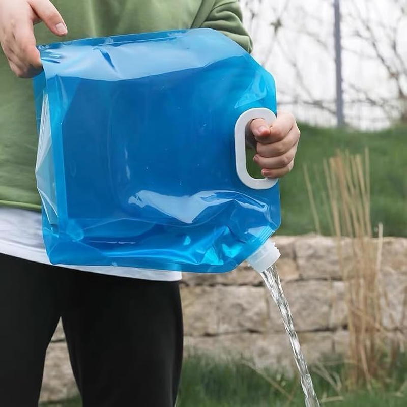 Collapsible Water Container, BPA Free Food Grade Clear Plastic Water Jug with Spout for Sport Camping Riding Hiking, Foldable Emergency Water Bottle image number 5