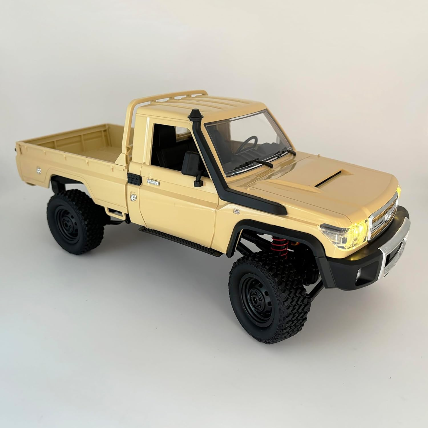 HLSFWDRIVE RC Truck 1/12 RC Rock Crawler 4X4 Toyota Land Cruiser Remote Control Pickup off Road RTR 2.4Ghz All Terrain with 280 Brushed Motor Proportional Throttle Steering for Adult MN-82 image number 5