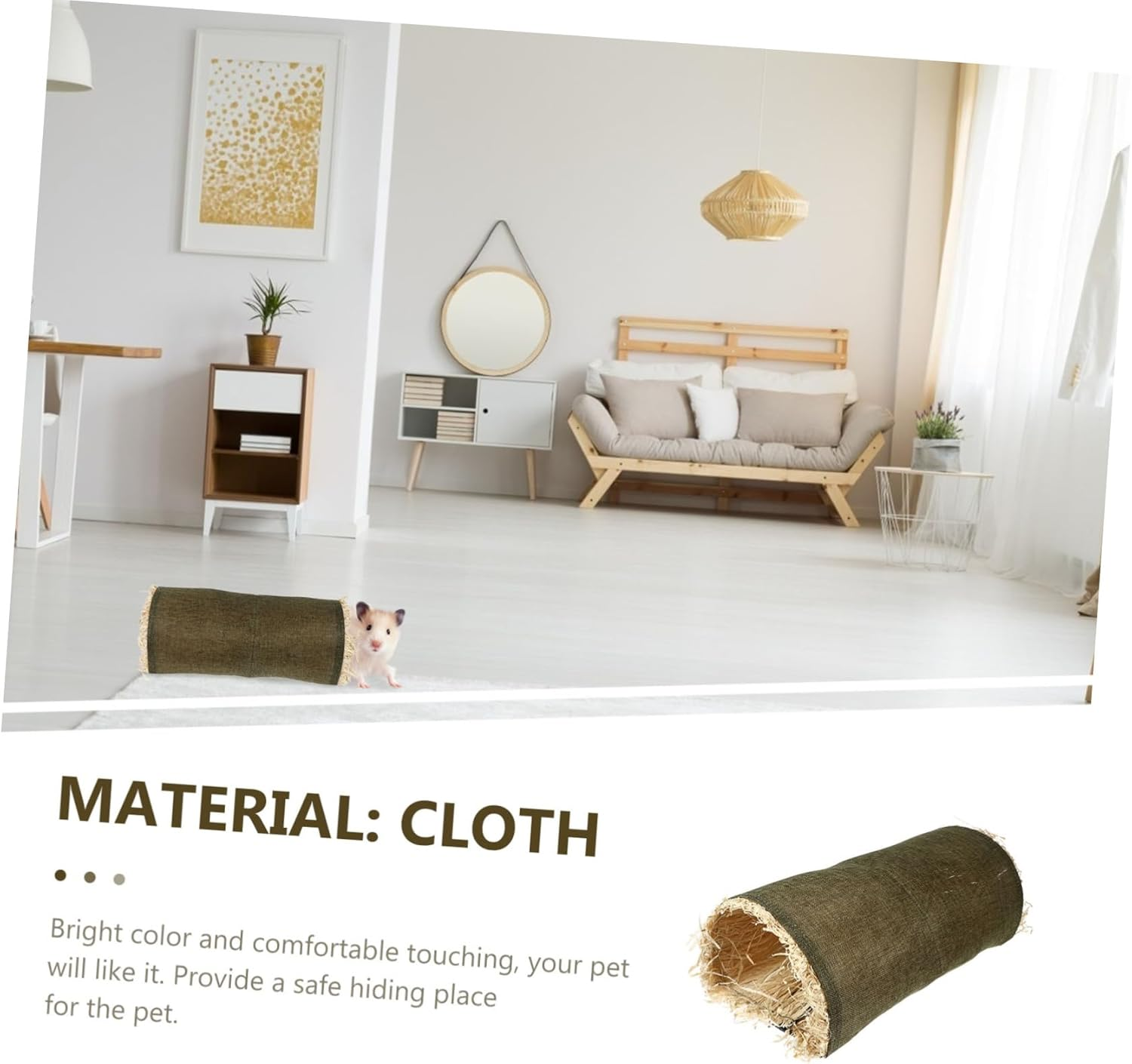 Levemolo Lovely Hamster Tunnel Bunny Nest for Animals Compact Design for Cage Corners Warm and Comfortable Sleeping Space for Guinea Pigs and Dwarf Rabbits image number 6