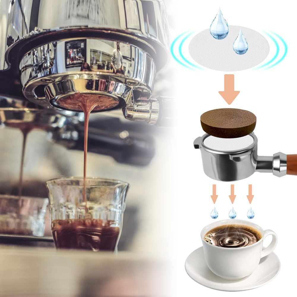 HOTUT Coffee Filters Papers, 100 Pcs&times;51Mm round Coffee Filters Papers, Micro Paper Filters Replacement Compatible with Coffee and Espresso Maker - White image number 1