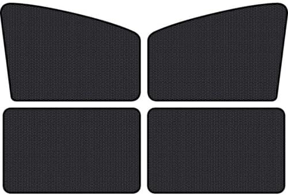 AIMALL 4PCS Magnetic Car Window Sun Shade Set for UV Protection &ndash; Front & Rear Side Window Curtain Covers, Black Mesh, Easy Install Stretch Sunshade image number 6