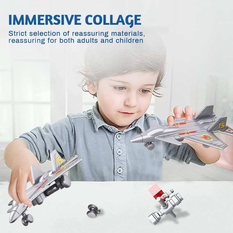 Aircraft Carrier Building Blocks Set (838 PCS), Battleship Model Building Toy Kit, Army Battleship Aircraft Boat Building Toy, Fighter Models Role Play,Educational Learning Toy for Kids 6+ image number 5