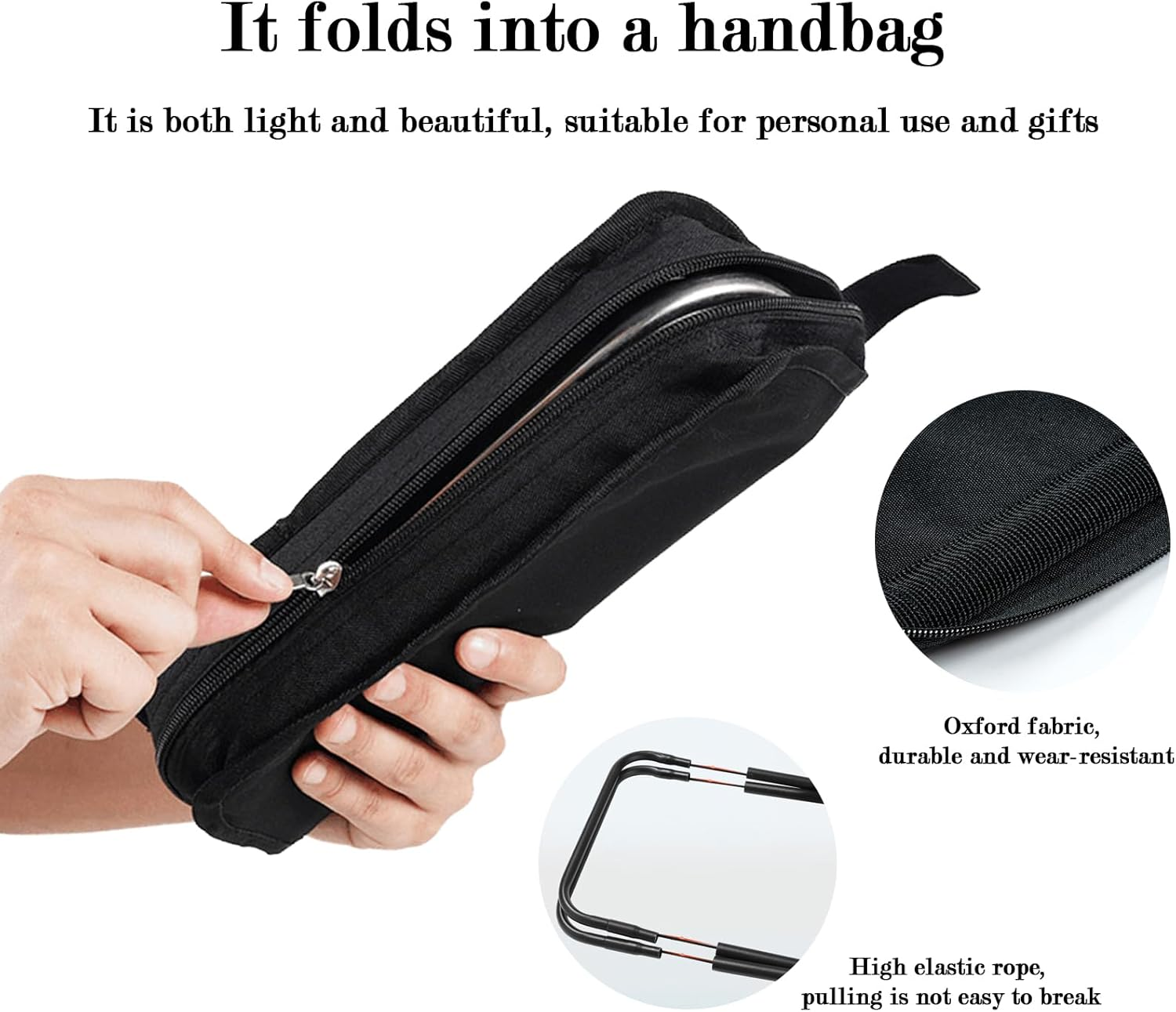 Camping Stool,Portable Chair with Arm Sleeves, Lightweight Zipper Packed Folding Chair, Fishinge Chair for Backpacking, Travel, Hiking, Fishing image number 5