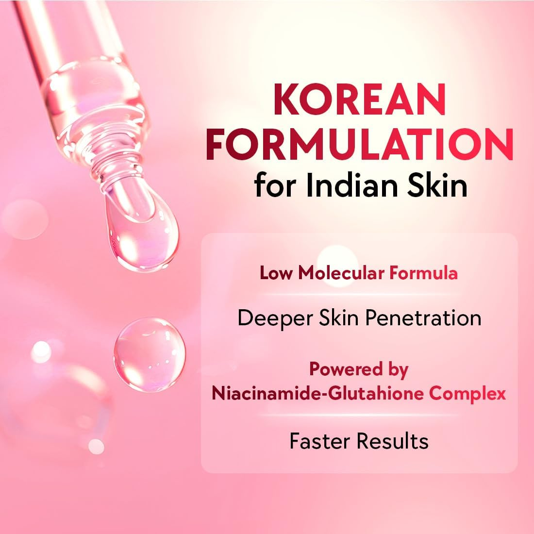 Chicnutrix Outshine &ndash; with Korean 2% Niacinamide + Glutathione + Vitamin C | Helps Brighten Dull Skin, Clears Dark Spots, Blemishes, Acne Marks & Pigmentation | Korean Glass Skin Serum image number 1