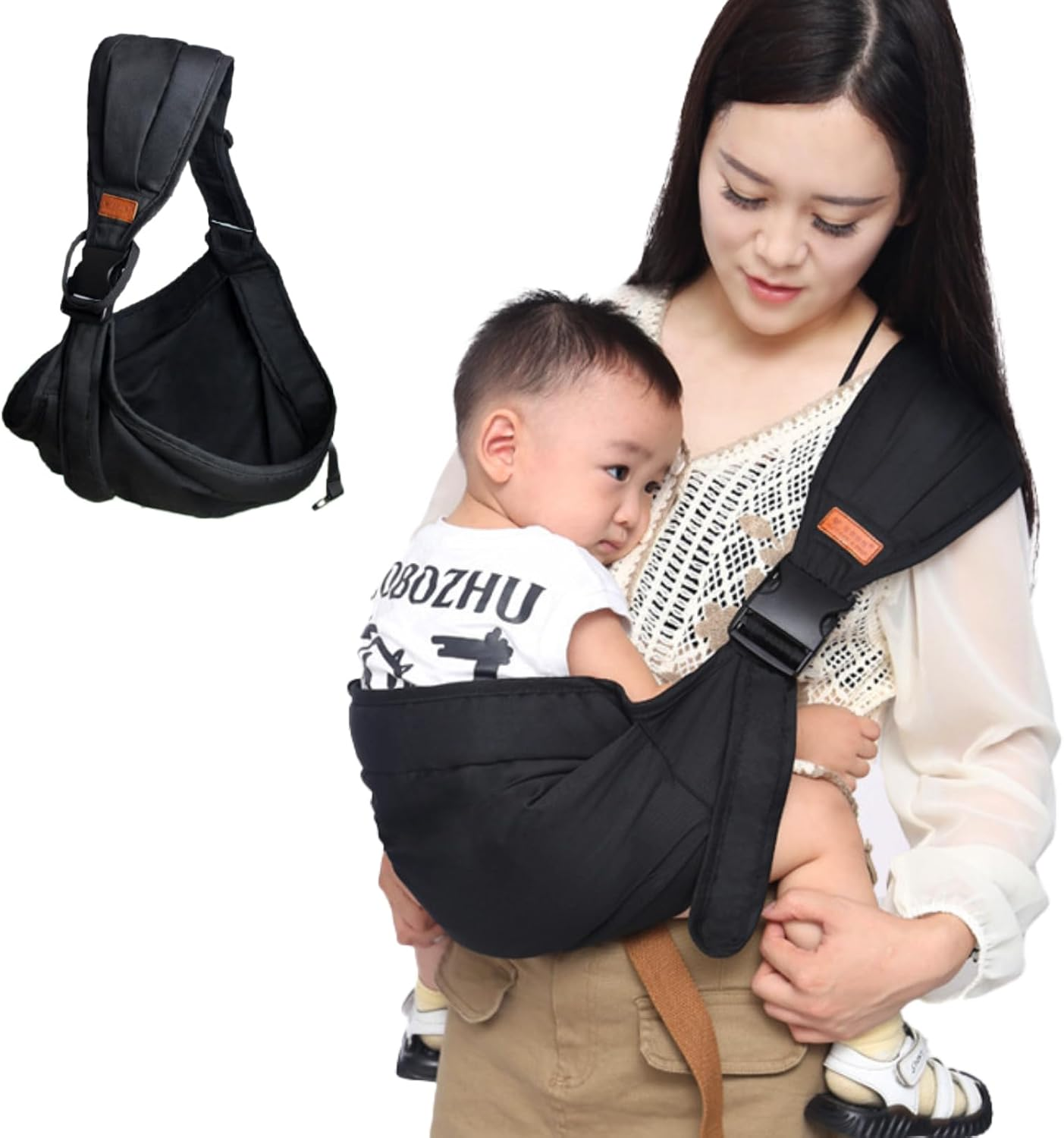 Zurligi Baby Carrier Toddler Sling Multifunction Ergonomic, Non-Slip Side Kid Holder Chest Wrap, Adjustable Size Breathable Sling Carrier for Outdoor Travel Nursing image number 1