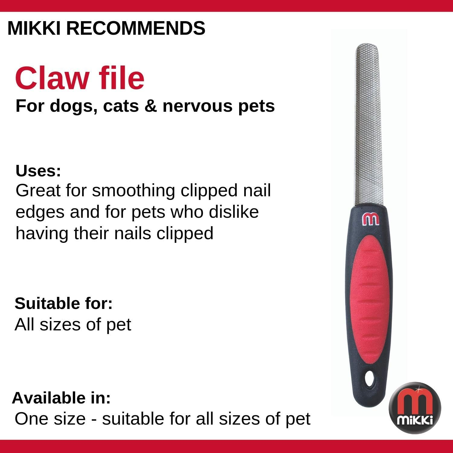 Mikki Dog, Puppy, Cat Nail Claw File - for Sharp Claws, Nervous Pets image number 2
