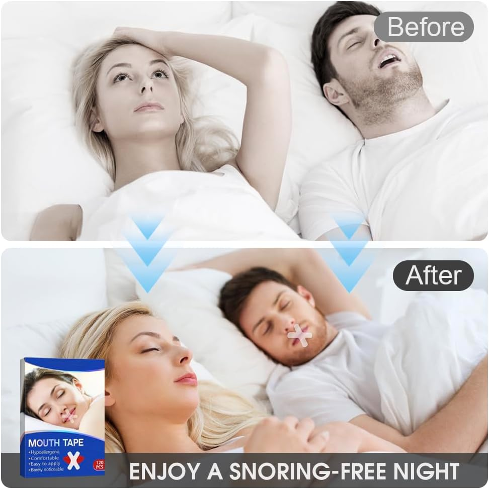 120PCS Gentle Comfortable Transparent Sleep Strips, Breathable Adhesive Hypoallergenic Mouth Tapes Soft Anti-Snoring Strips for Better Nose Breathing Sleeping, Improve Nose Breathing, Snore Reduction image number 4