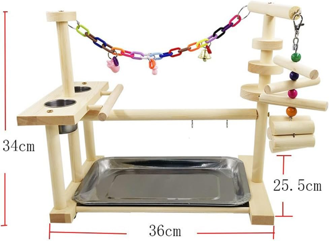 HPAMR Bird Playground, Bird Perches Stand, Parrot Climbing Frame Stand, Birds Interactive Playground, Easy Assembly Includes Colorful Toys and Perch for Parakeets Conures Cockatoos and Finches image number 5